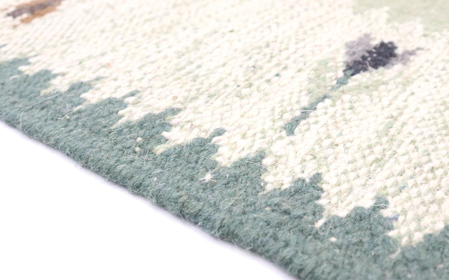 Alfombra de pasillo Alfombra Kelim - Tendencia - 250 x 80 cm - verde claro