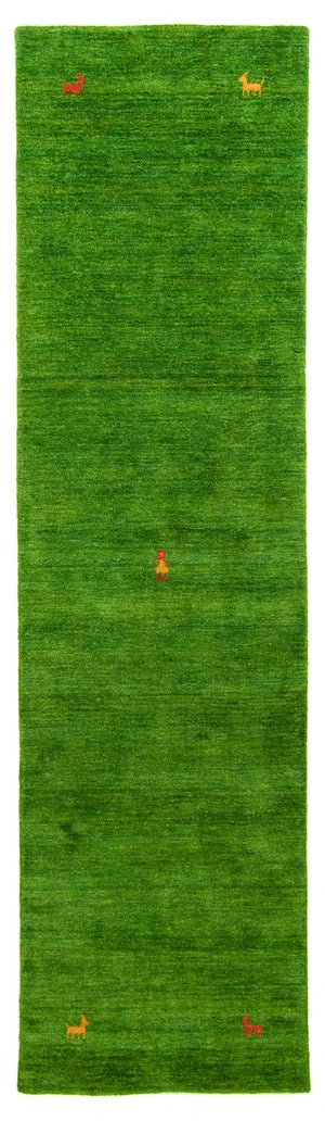 Alfombra de pasillo Alfombra Gabbeh - Indus - 200 x 80 cm - verde