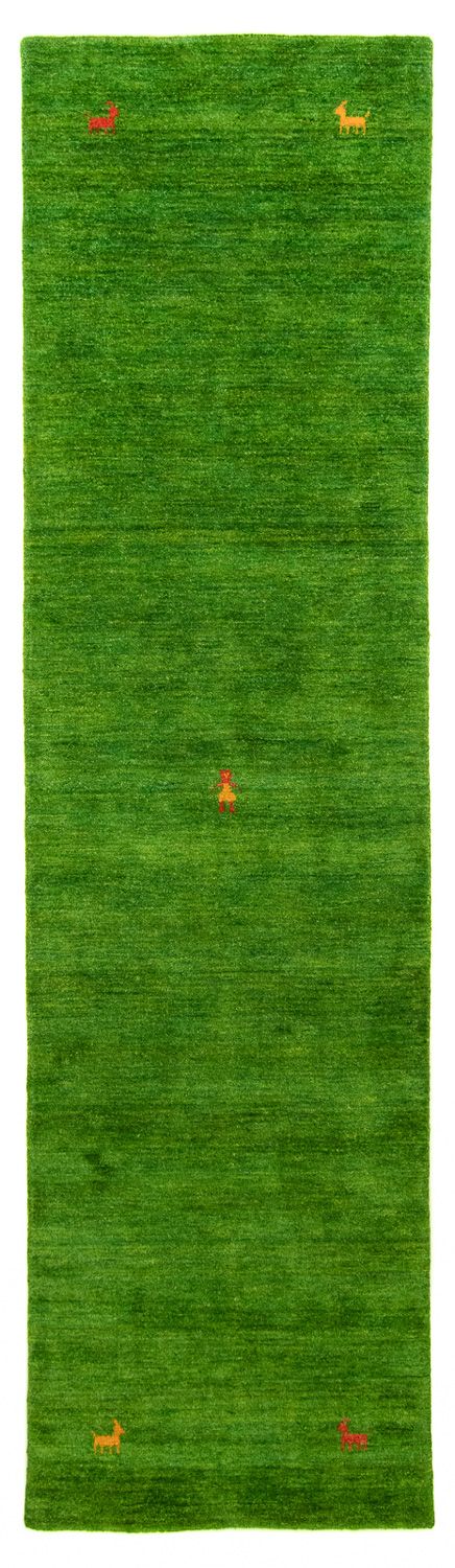 Alfombra de pasillo Alfombra Gabbeh - Indus - 200 x 80 cm - verde