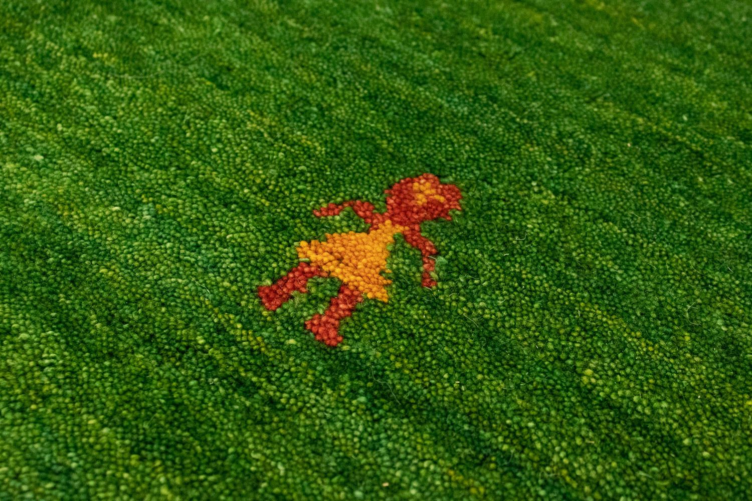 Alfombra de pasillo Alfombra Gabbeh - Indus - 200 x 80 cm - verde