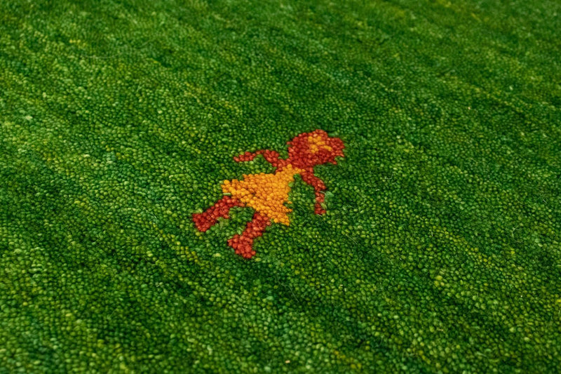 Alfombra de pasillo Alfombra Gabbeh - Indus - 200 x 80 cm - verde