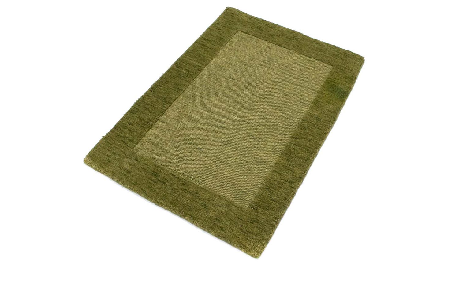 Alfombra de lana - 90 x 60 cm - verde claro