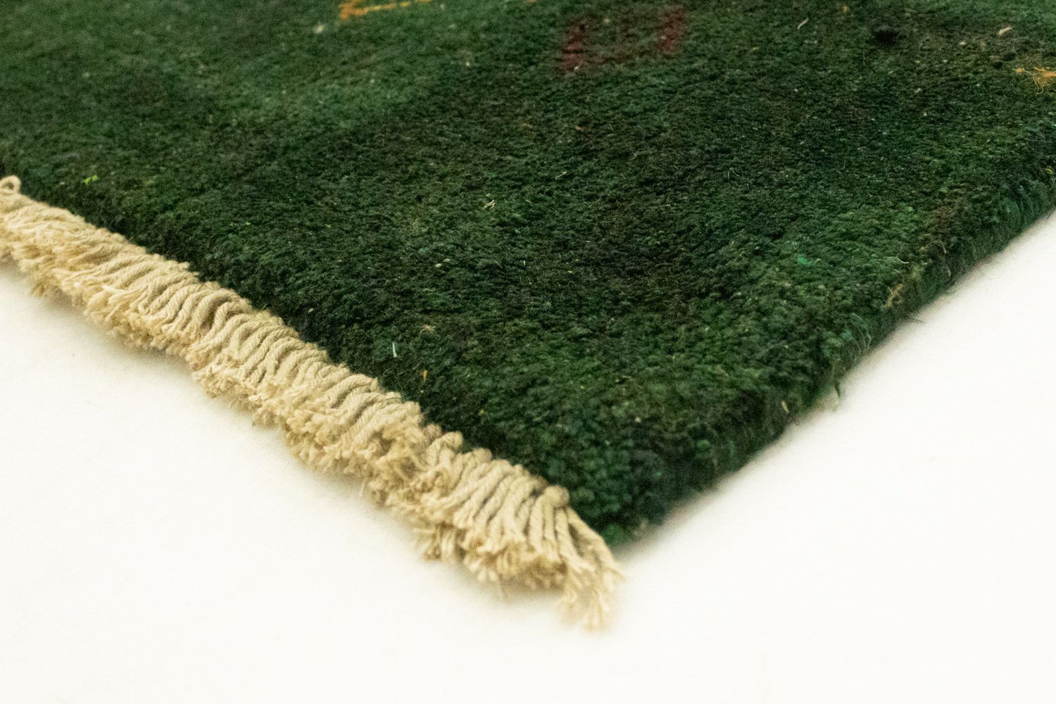 Alfombra Gabbeh - Indus - 300 x 200 cm - verde oscuro
