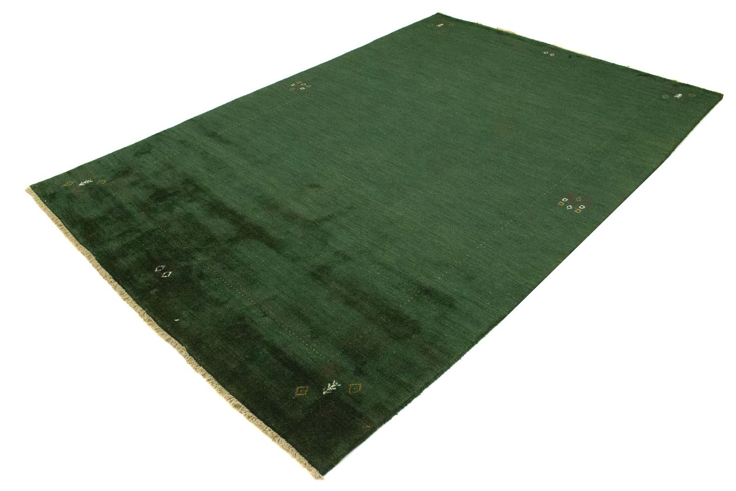 Alfombra Gabbeh - Indus - 300 x 200 cm - verde oscuro