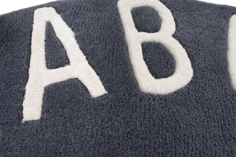 Kinderteppich Alphabet ABC rund