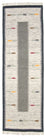 Alfombra de pasillo Alfombra Kelim - Tendencia - 250 x 80 cm - gris