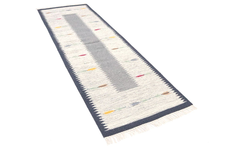 Alfombra de pasillo Alfombra Kelim - Tendencia - 250 x 80 cm - gris