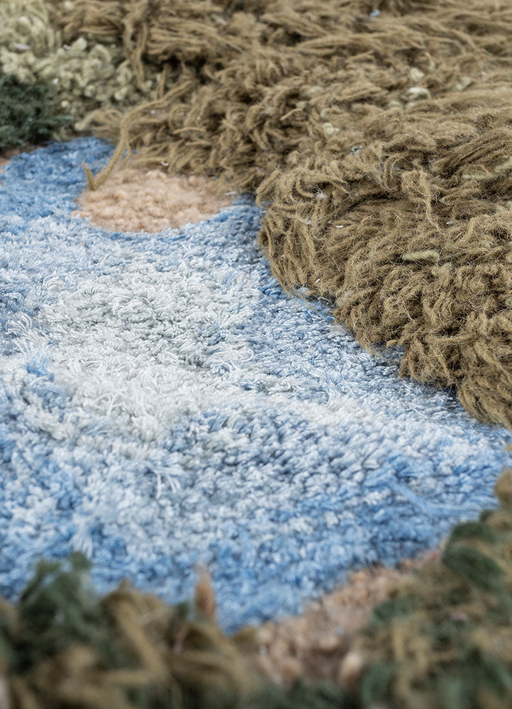 Alfombra de lana forma especial  - 150 x 90 cm - multicolor