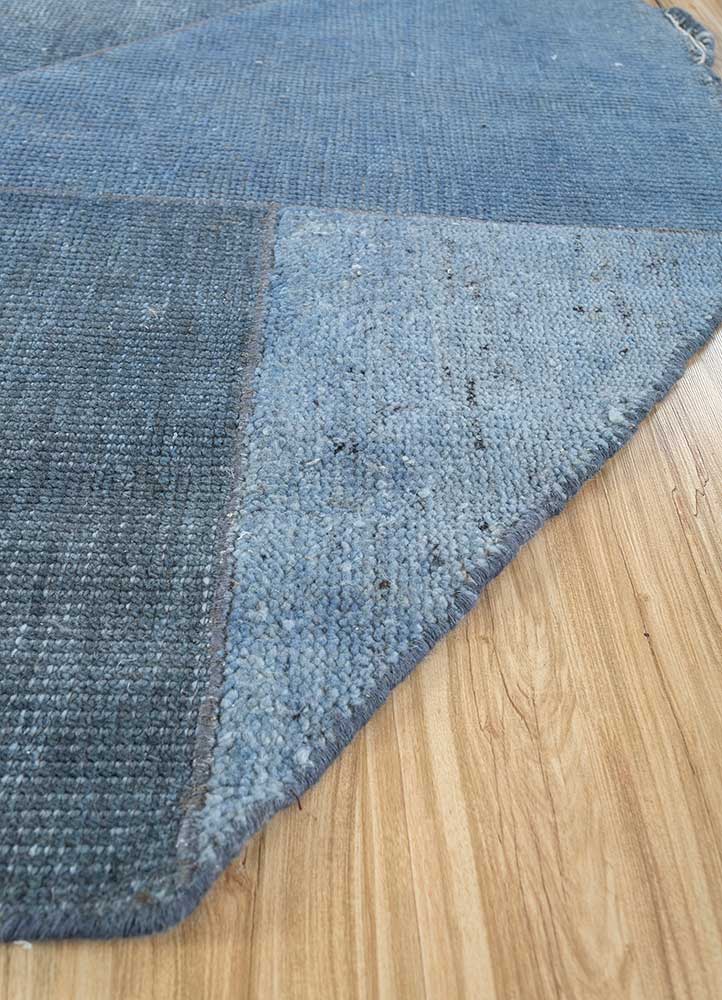 Alfombra de lana forma especial  - 180 x 180 cm - azul