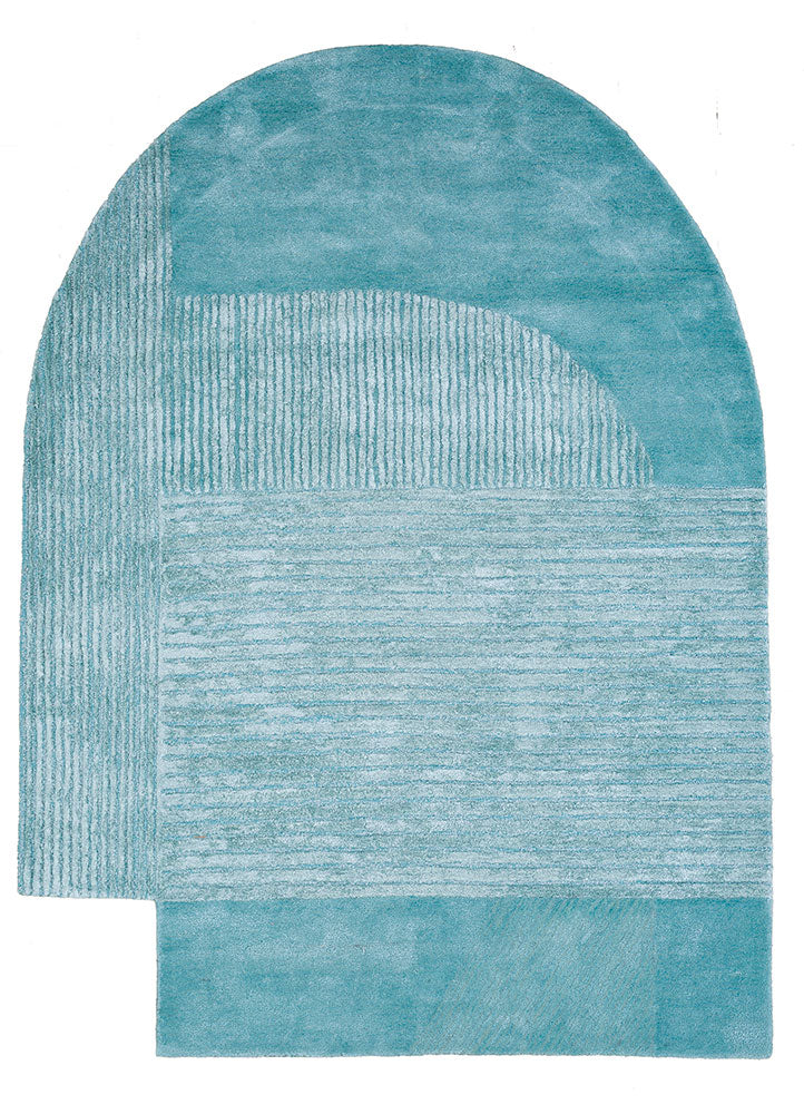 Alfombra de diseño forma especial  - 210 x 150 cm - turquesa