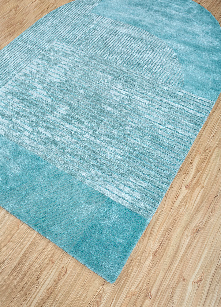 Alfombra de diseño forma especial  - 210 x 150 cm - turquesa
