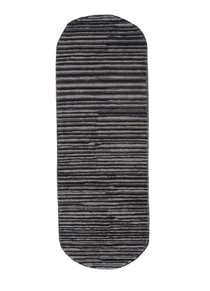 Alfombra de lana forma especial  - 152 x 55 cm - antracita