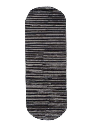 Alfombra de lana forma especial  - 152 x 55 cm - antracita