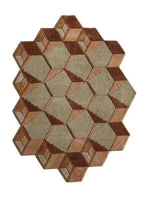 Alfombra de lana forma especial  - 140 x 195 cm - verde menta