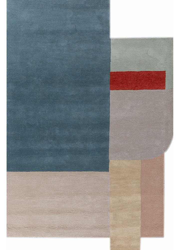 Alfombra de lana forma especial  - 235 x 150 cm - multicolor