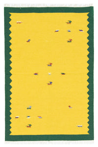 Alfombra Kelim - Tendencia - 180 x 120 cm - amarillo