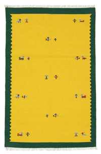 Alfombra Kelim - Tendencia - 180 x 120 cm - amarillo