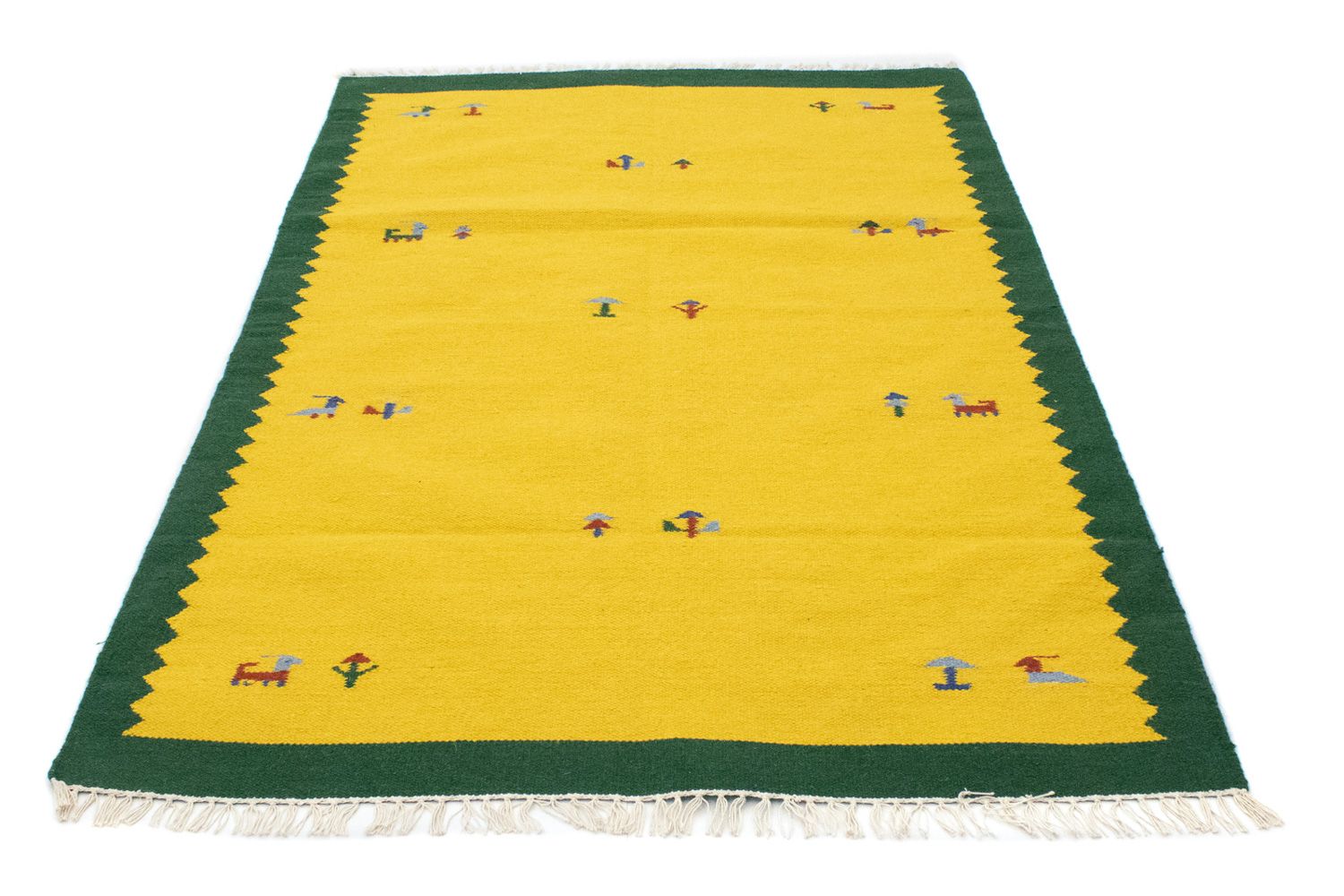 Alfombra Kelim - Tendencia - 180 x 120 cm - amarillo