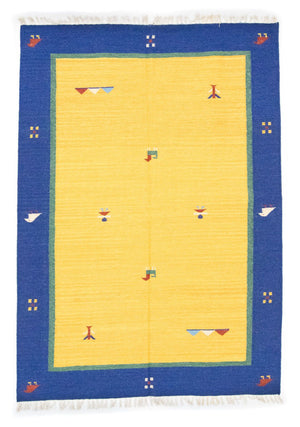 Alfombra Kelim - Tendencia - 200 x 140 cm - amarillo