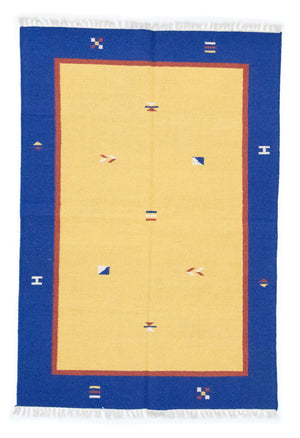 Alfombra Kelim - Tendencia - 200 x 140 cm - amarillo