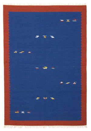 Alfombra Kelim - Tendencia - 180 x 120 cm - azul