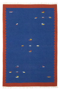 Alfombra Kelim - Tendencia - 180 x 120 cm - azul