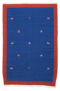 Alfombra Kelim - Tendencia - 180 x 120 cm - azul
