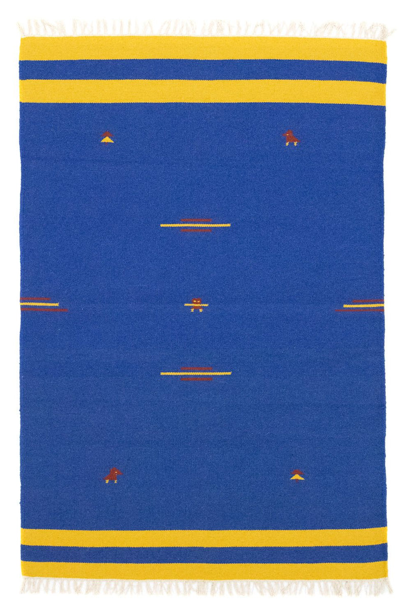Alfombra Kelim - Tendencia - 180 x 120 cm - azul