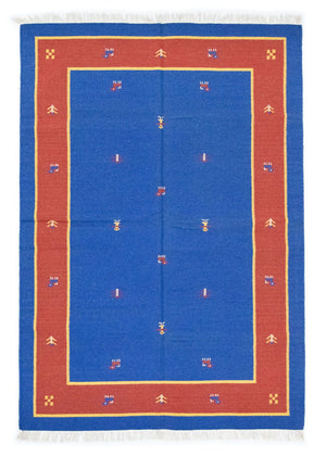 Alfombra Kelim - Tendencia - 200 x 140 cm - azul