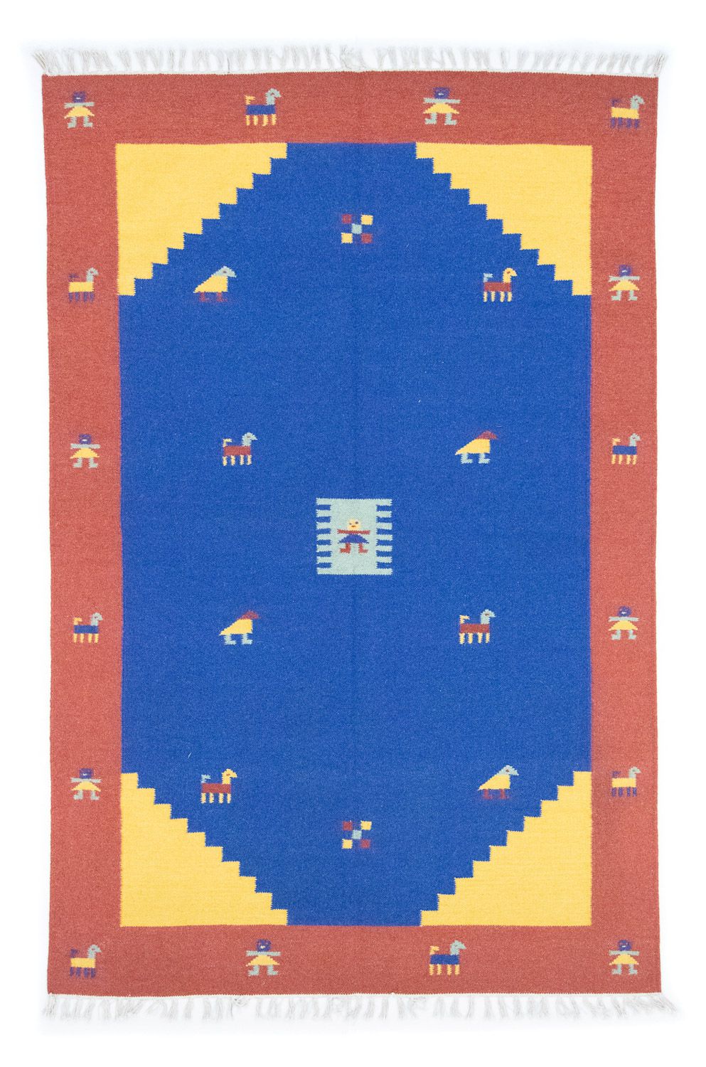 Alfombra Kelim - Tendencia - 200 x 140 cm - azul