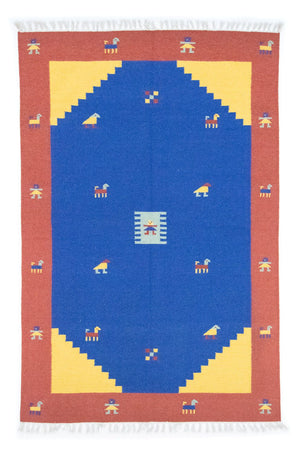Alfombra Kelim - Tendencia - 200 x 140 cm - azul