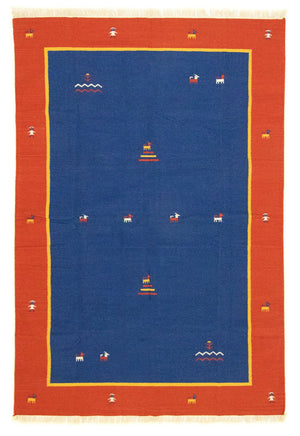 Alfombra Kelim - Tendencia - 300 x 200 cm - azul