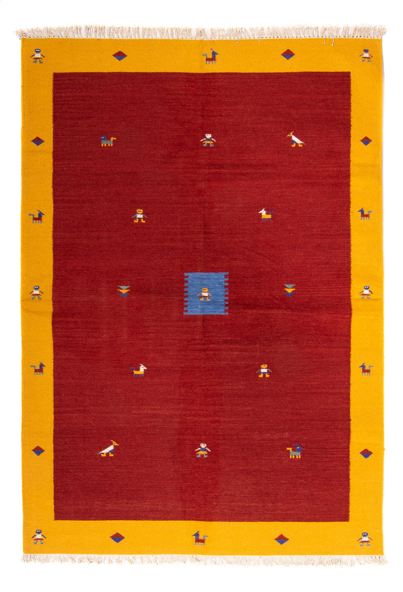 Alfombra Kelim - Tendencia - 240 x 170 cm - rojo oscuro