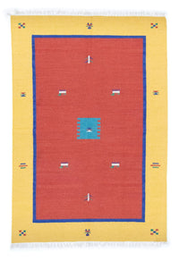 Alfombra Kelim - Tendencia - 200 x 140 cm - rojo