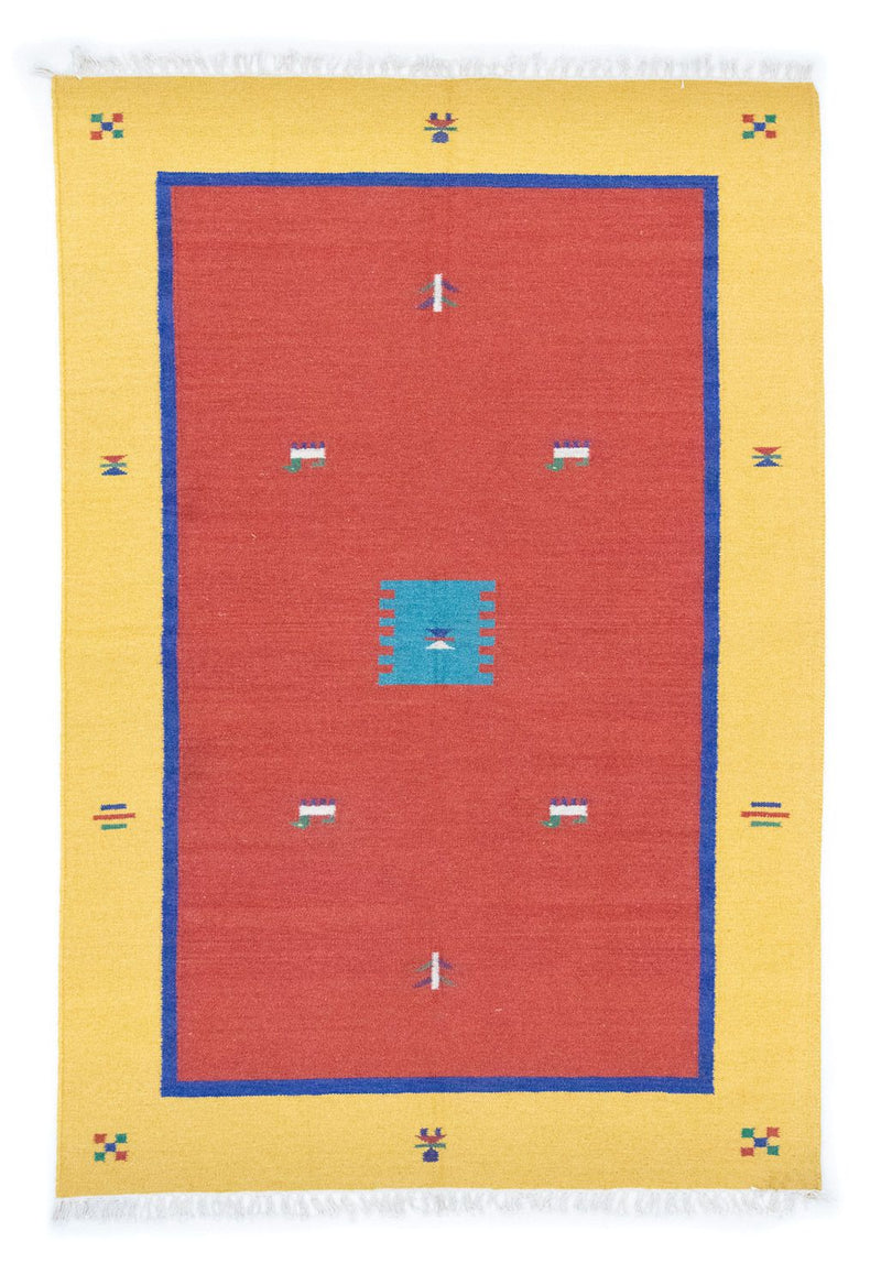 Alfombra Kelim - Tendencia - 200 x 140 cm - rojo