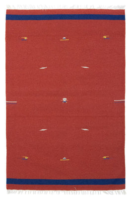 Alfombra Kelim - Tendencia - 180 x 120 cm - rojo