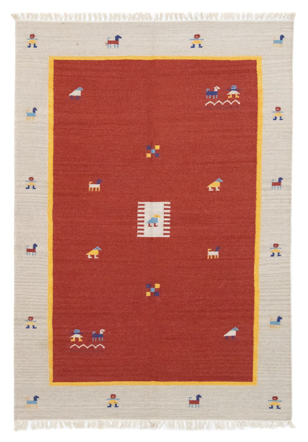 Alfombra Kelim - Tendencia - 200 x 140 cm - rojo