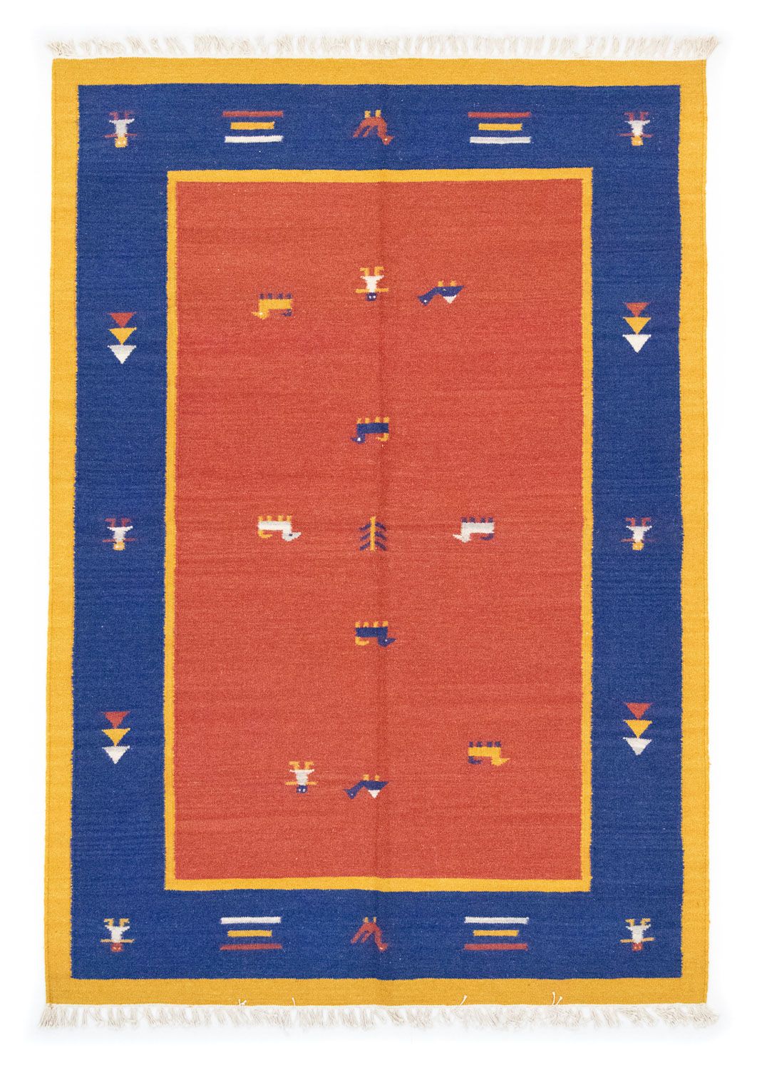 Alfombra Kelim - Tendencia - 200 x 140 cm - naranja