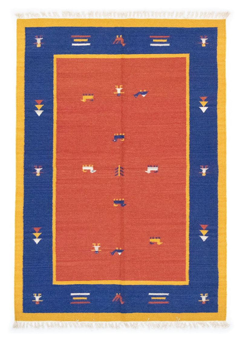 Alfombra Kelim - Tendencia - 200 x 140 cm - naranja