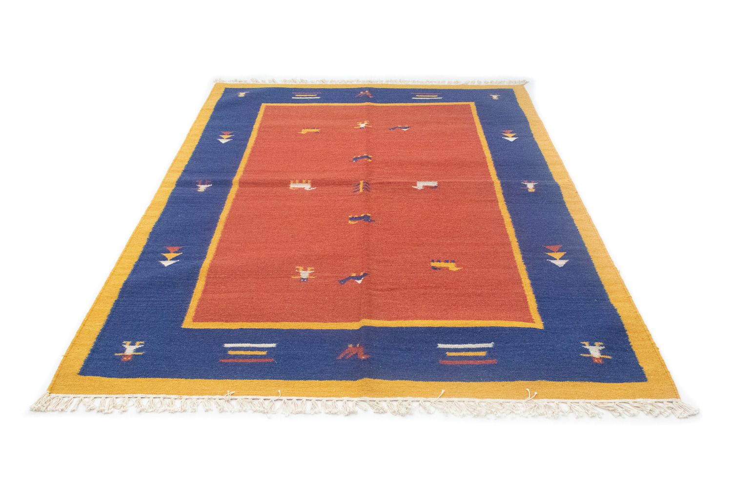 Alfombra Kelim - Tendencia - 200 x 140 cm - naranja