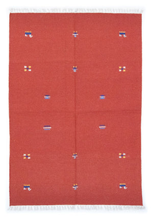 Alfombra Kelim - Tendencia - 200 x 140 cm - rojo