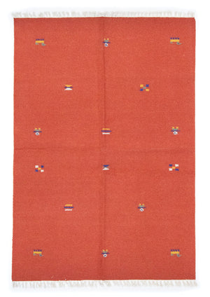 Alfombra Kelim - Tendencia - 200 x 140 cm - naranja