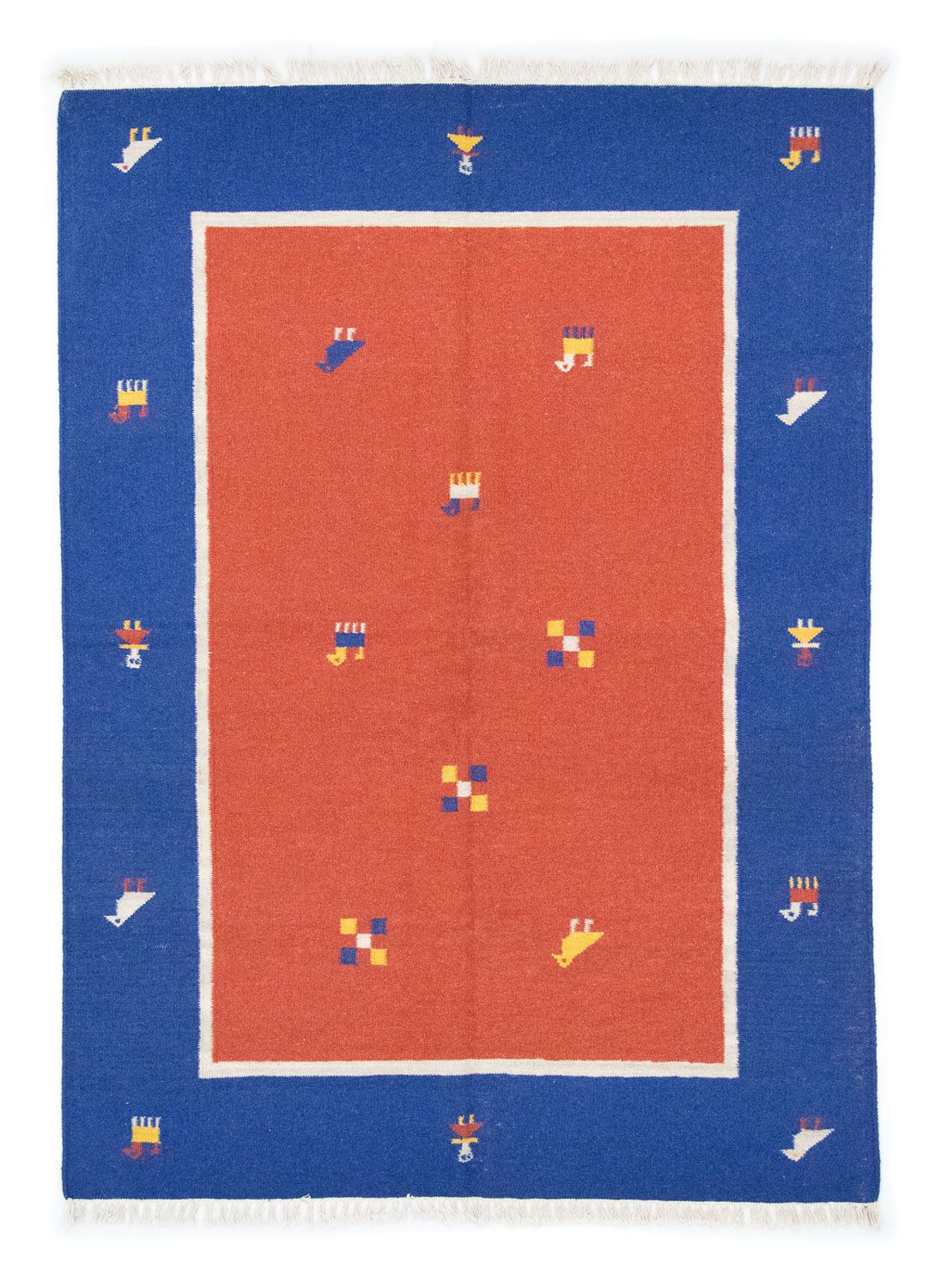 Alfombra Kelim - Tendencia - 200 x 140 cm - naranja