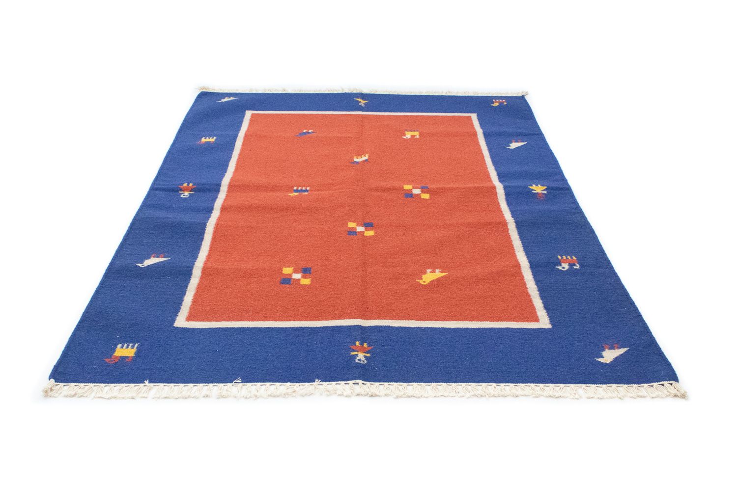 Alfombra Kelim - Tendencia - 200 x 140 cm - naranja