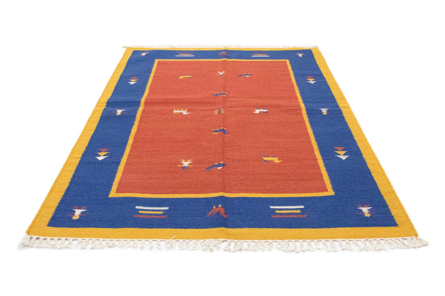 Alfombra Kelim - Tendencia - 200 x 140 cm - naranja