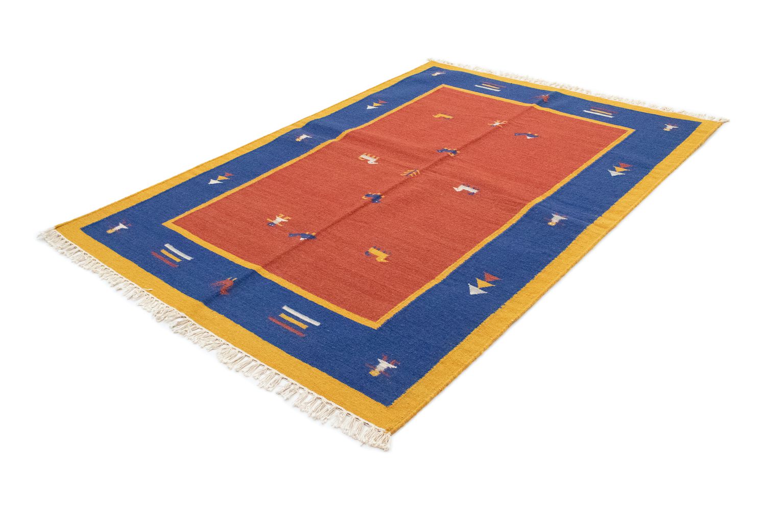 Alfombra Kelim - Tendencia - 200 x 140 cm - naranja