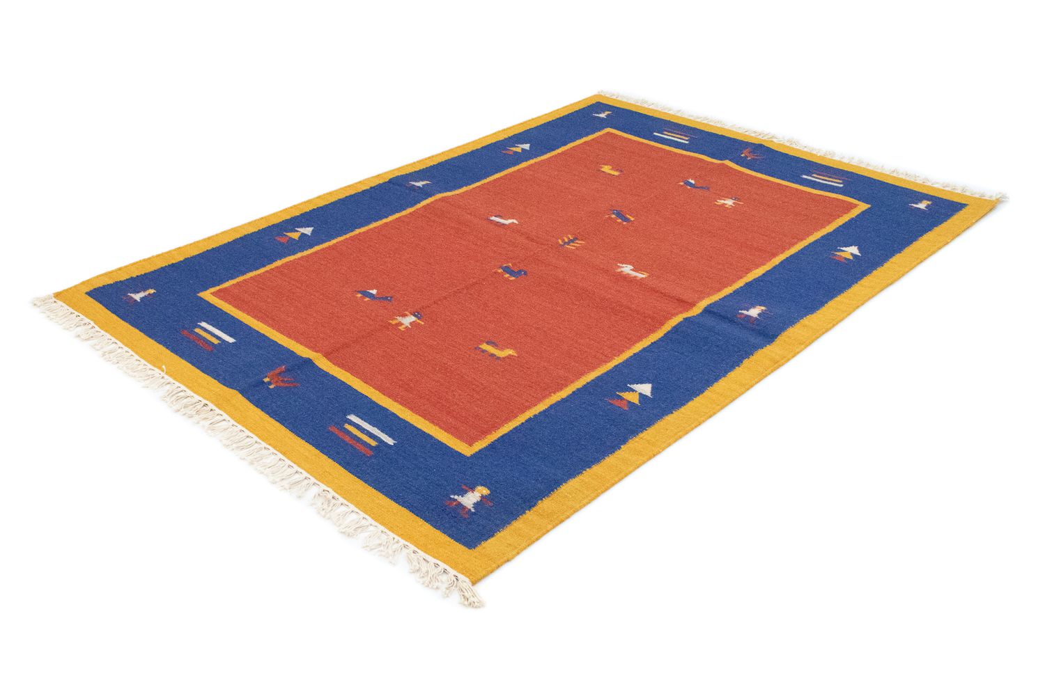 Alfombra Kelim - Tendencia - 200 x 140 cm - naranja