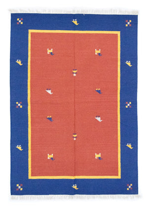 Alfombra Kelim - Tendencia - 200 x 140 cm - naranja