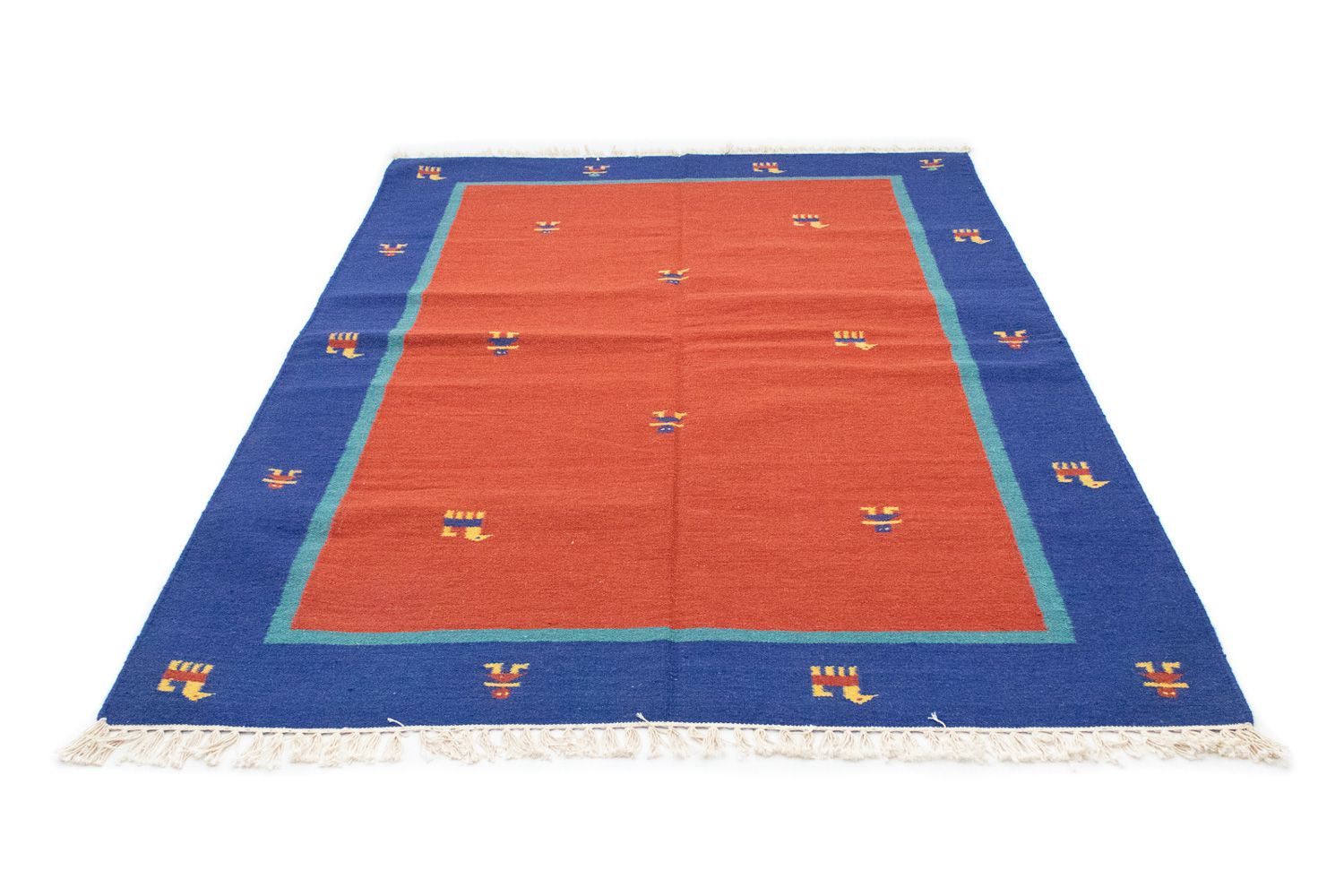 Alfombra Kelim - Tendencia - 200 x 140 cm - naranja