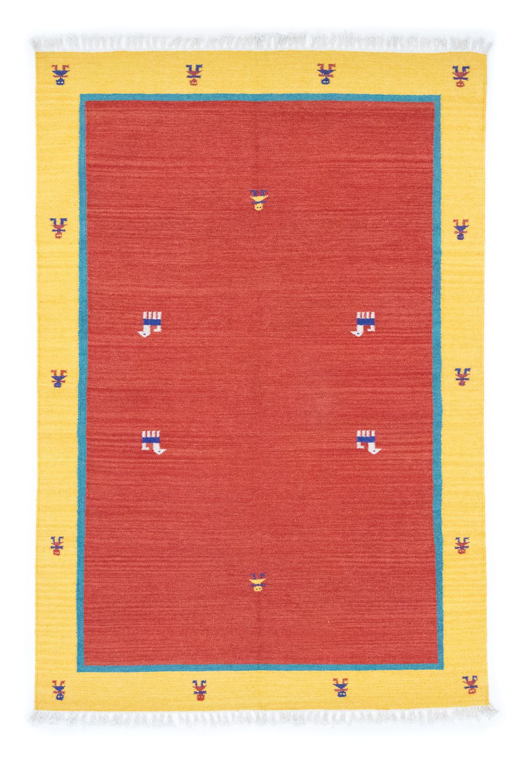 Alfombra Kelim - Tendencia - 200 x 140 cm - rojo